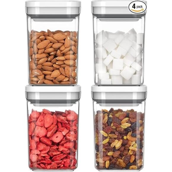 4 Pack Airtight Food Storage Container Set, BPA Free Kitchen Pantry Organization - Picture 7 of 7